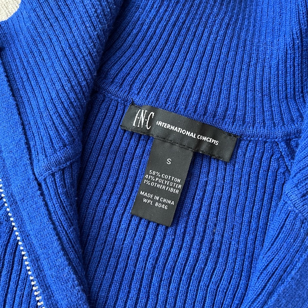 INC International Concepts Royal Blue Cowl Neck Sweater - Picture 5 of 7